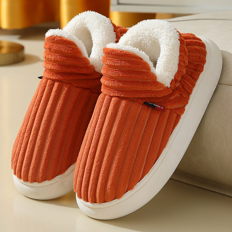 Striped Plush Home Slippers – image 11