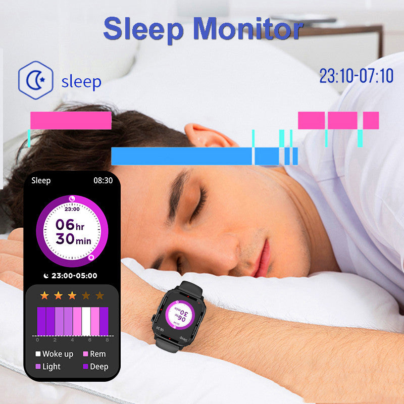 Bluetooth Sports Smartwatch – 1.85" Touchscreen with Metal Crown – image 6