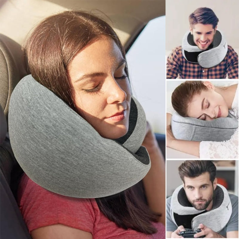Memory Foam Travel Neck Pillow with Adjustable Clasp