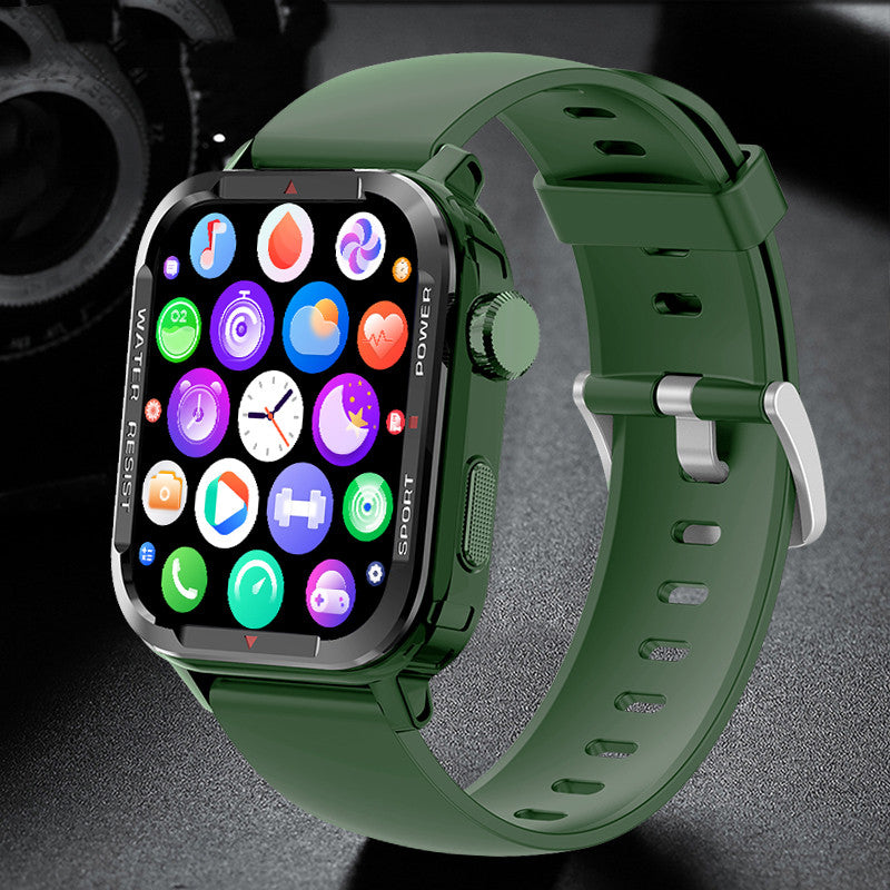 Bluetooth Sports Smartwatch – 1.85" Touchscreen with Metal Crown