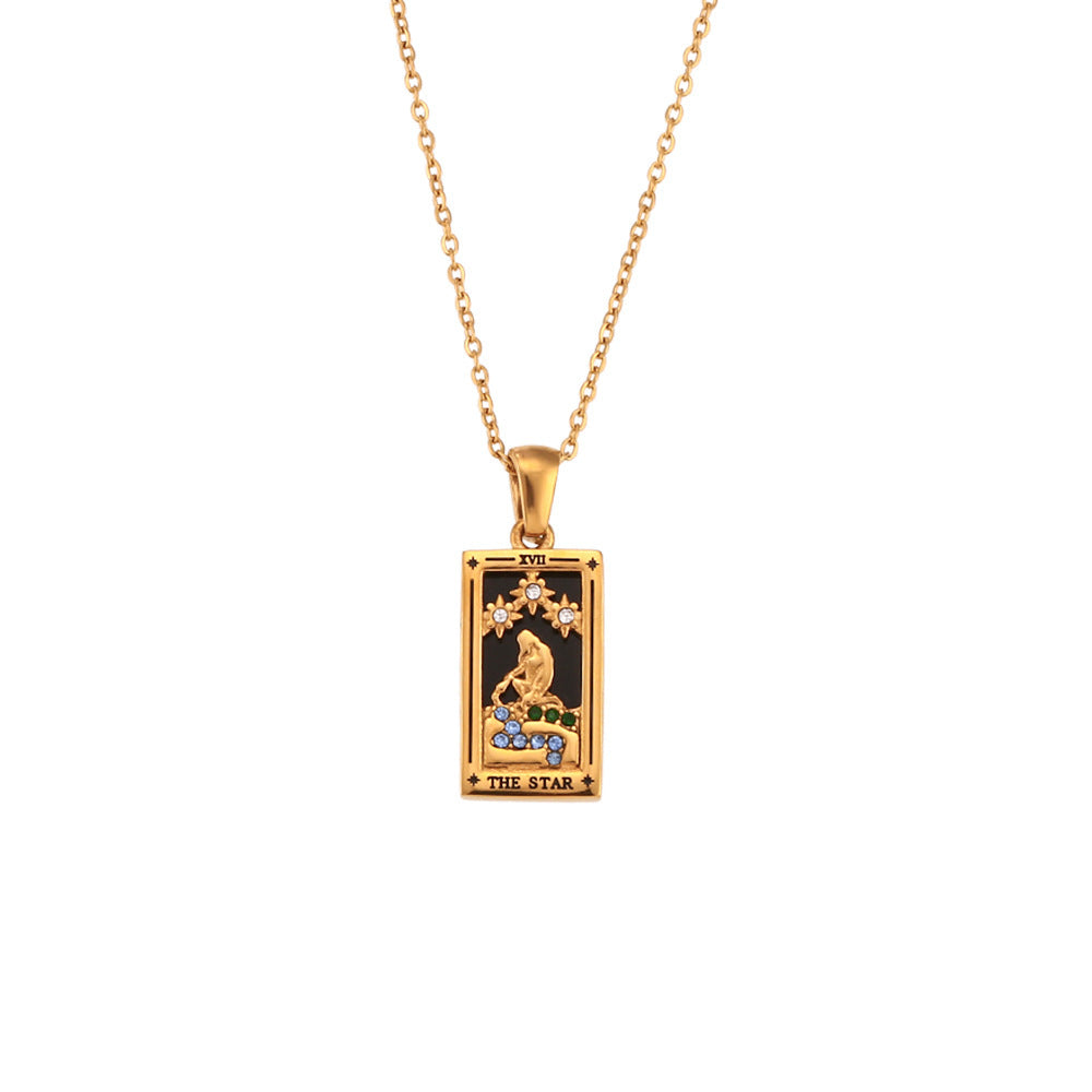Fashion Tarot Necklace With Rhinestones Diamond Set – image 17