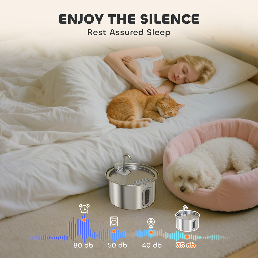 2.5L Stainless Steel Cat Water Fountain – image 9
