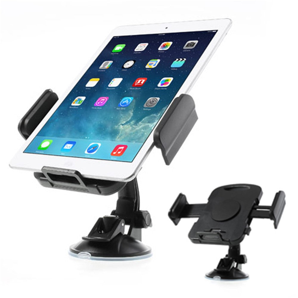 Suction Cup Car Tablet Holder – 360° Rotation, 7–11" Tablets (Black)