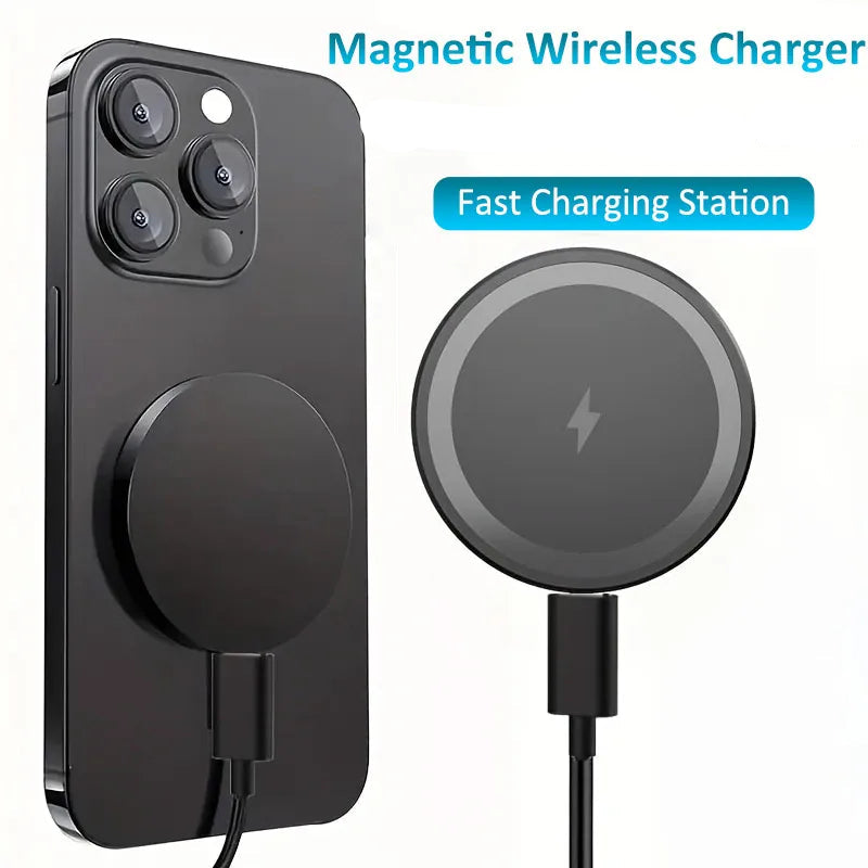 VIKEFON 15W Magnetic Wireless Charging Pad – for iPhone 12–17 & Earbuds