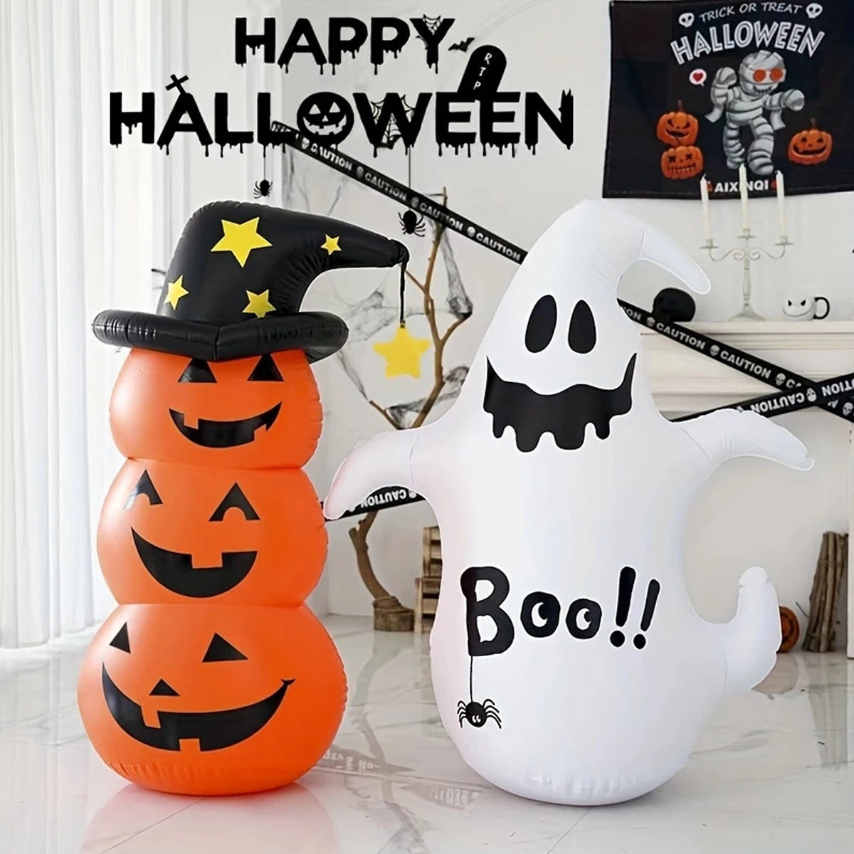 Large 120cm Inflatable Halloween Pumpkin Ghost Tumbler – main image
