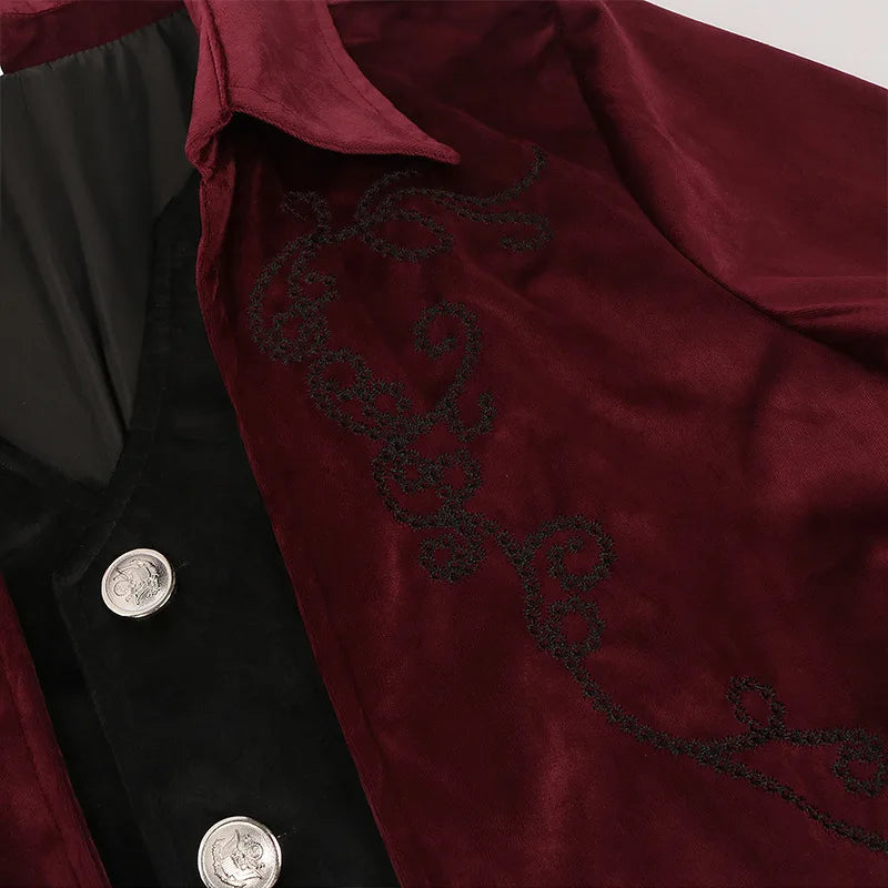 Men's Gothic Vampire Halloween Costume Coat – image 11