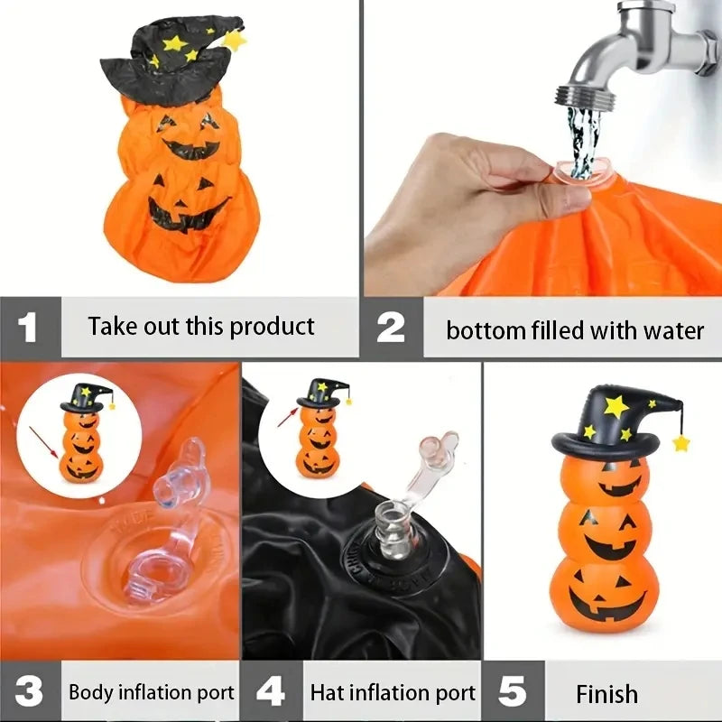 Large 120cm Inflatable Halloween Pumpkin Ghost Tumbler – image 4