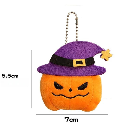 Halloween Plush Keyring Pumpkin Ghost Bat – image 9