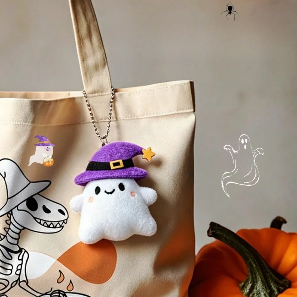 Halloween Plush Keyring Pumpkin Ghost Bat – image 3