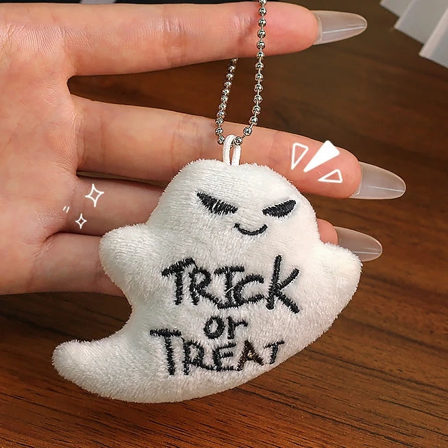 Halloween Plush Keyring Pumpkin Ghost Bat – image 14