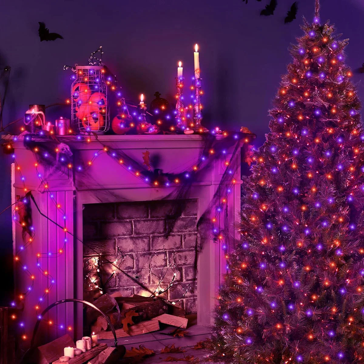 Halloween Fairy Lights Purple Orange String Lights – image 8