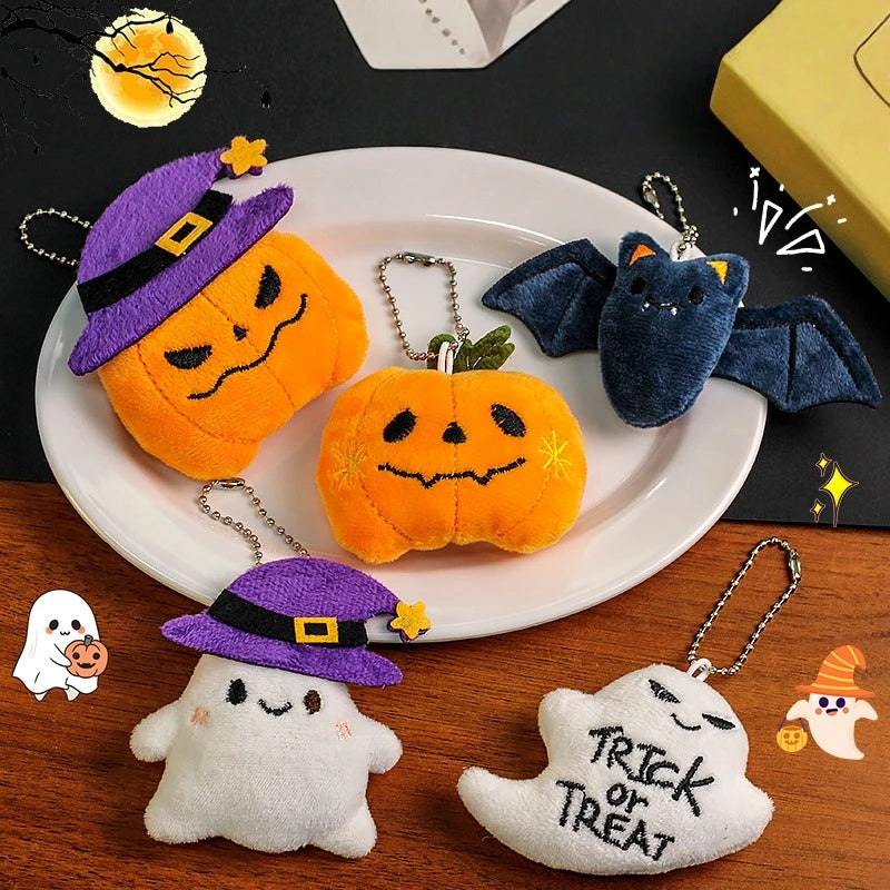 Halloween Plush Keyring Pumpkin Ghost Bat – image 10