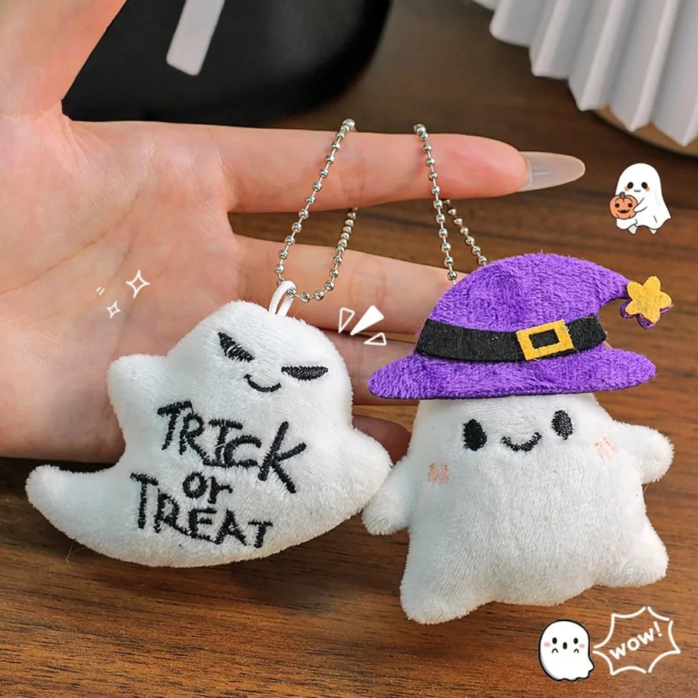 Halloween Plush Keyring Pumpkin Ghost Bat – image 4