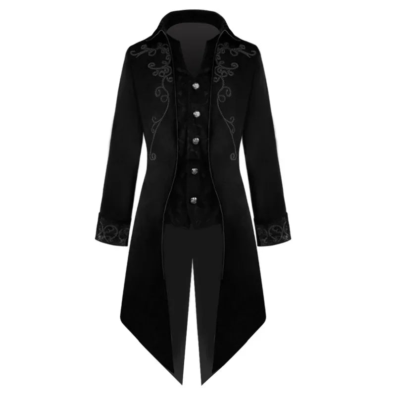 Men's Gothic Vampire Halloween Costume Coat – image 28
