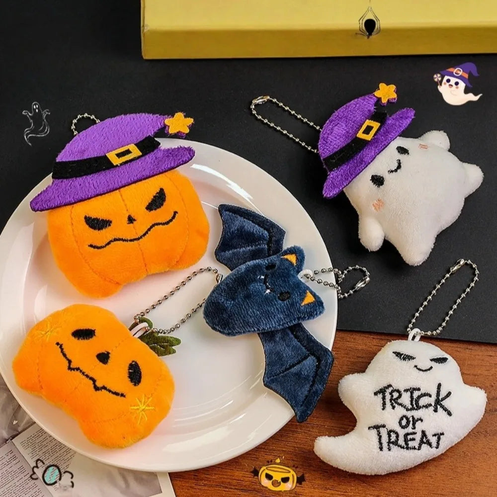 Halloween Plush Keyring Pumpkin Ghost Bat – image 6