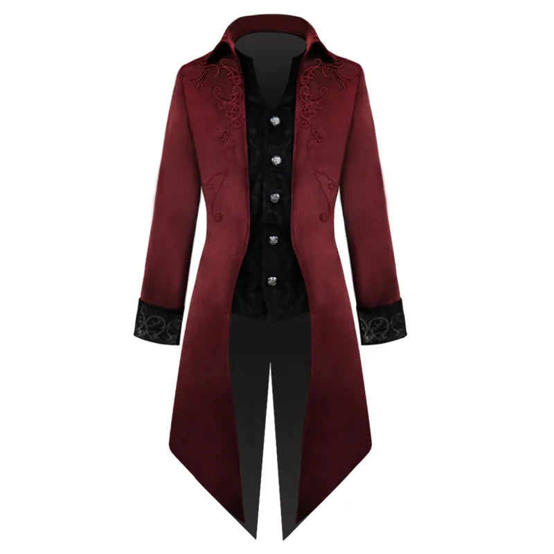 Men's Gothic Vampire Halloween Costume Coat – image 24