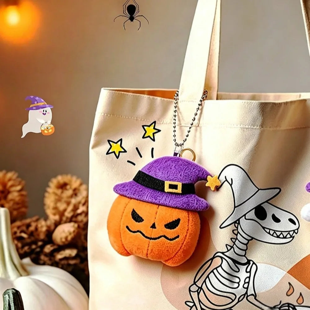 Halloween Plush Keyring Pumpkin Ghost Bat – image 2
