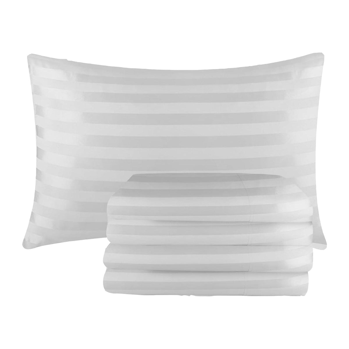 Satin Stripe Pillowcases Pack of 4 – Brushed Microfibre, 50 x 75cm – image 10