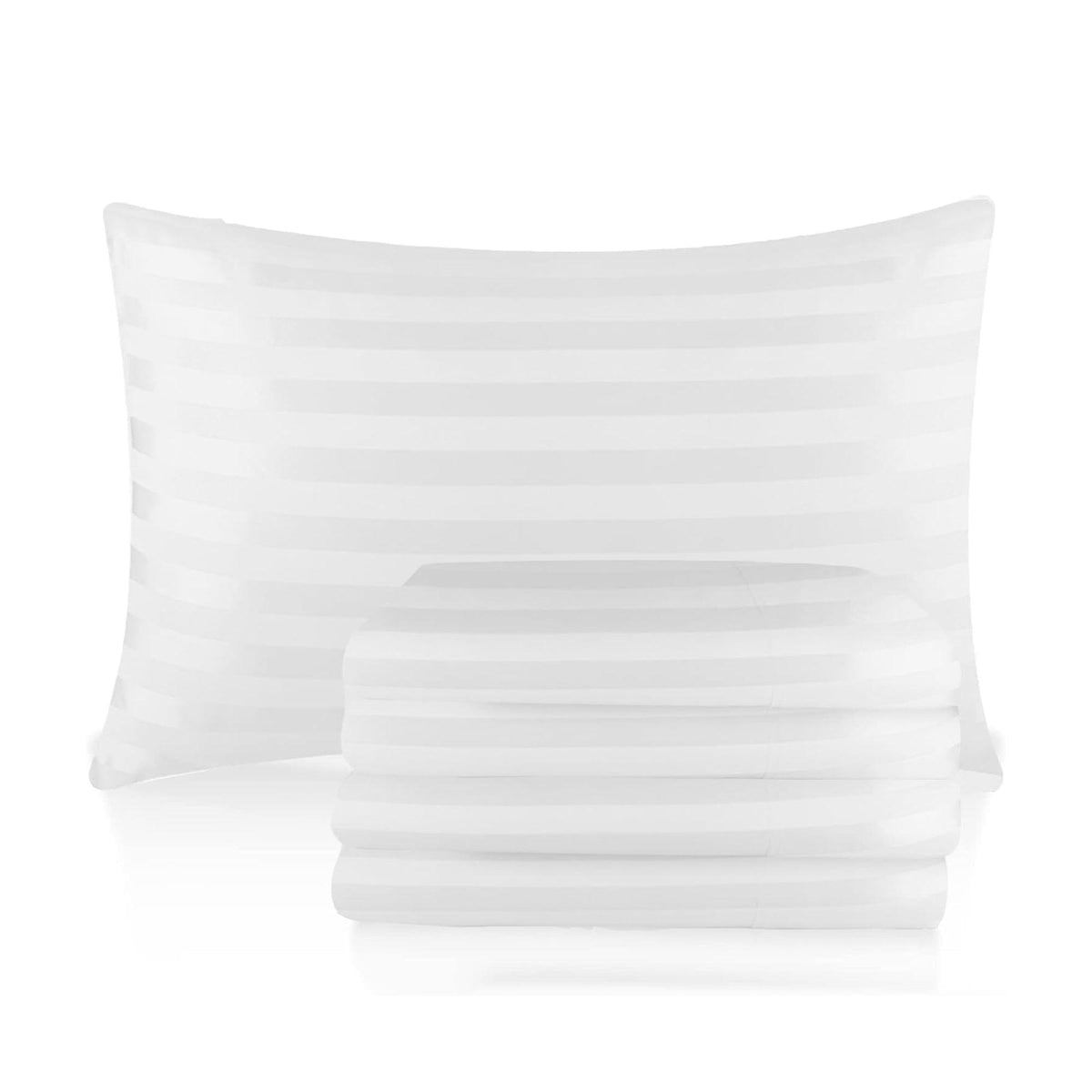 Satin Stripe Pillowcases Pack of 4 – Brushed Microfibre, 50 x 75cm – image 8