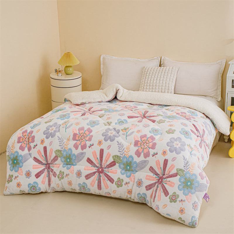Thick Reversible Sherpa Duvet – Warm Winter Comforter Quilt – image 2