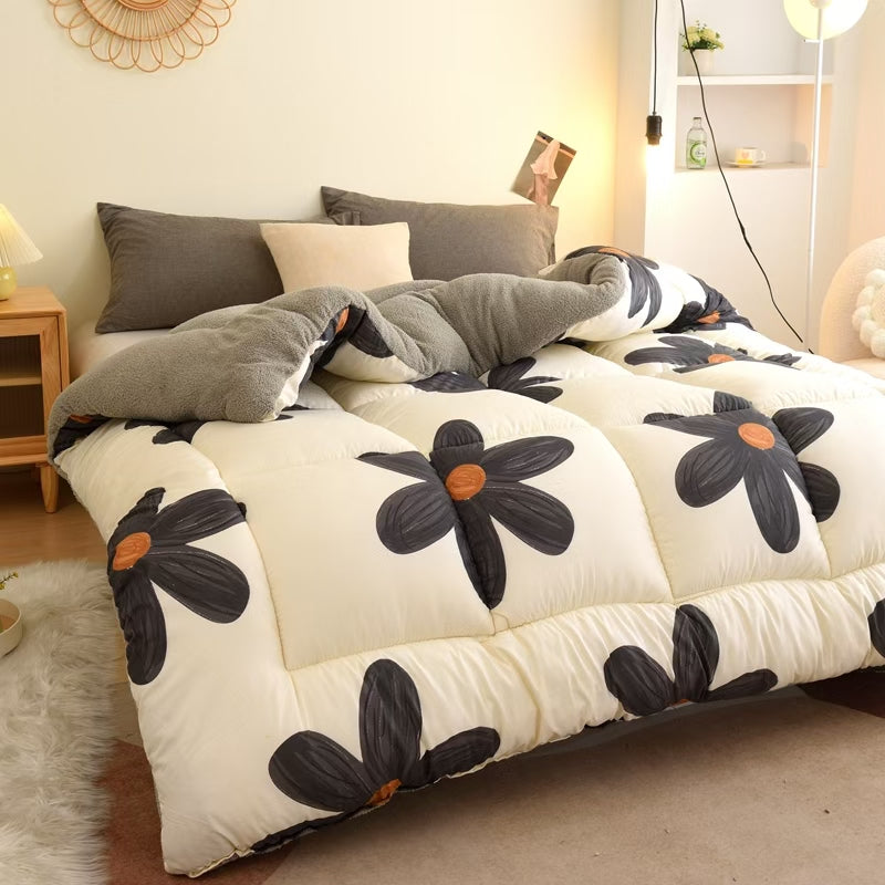 Lightweight Reversible Sherpa Comforter – Fluffy Winter Quilt – image 6