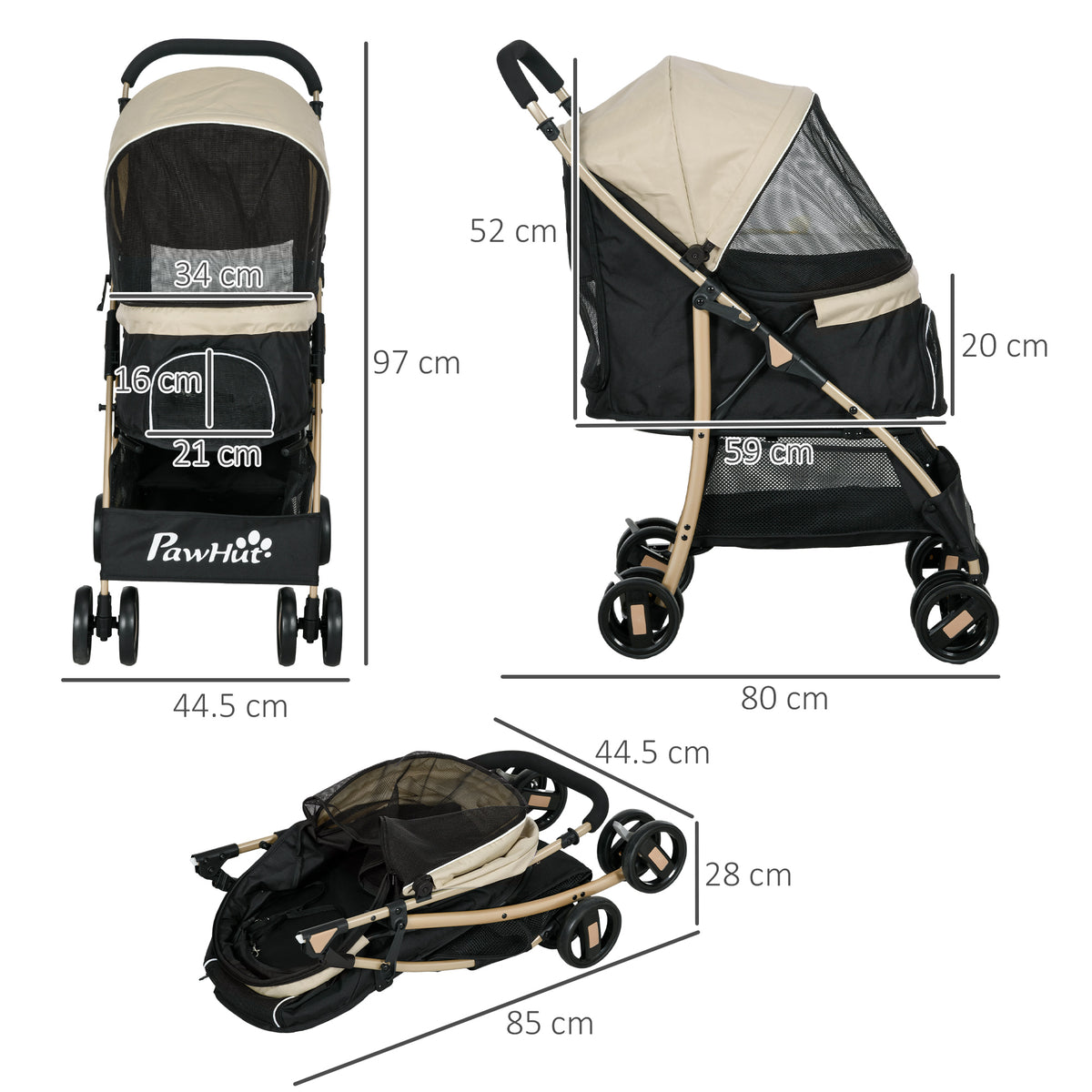 Pet Stroller For Small And Miniature Dogs, With Rain – image 9