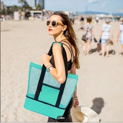 Water-Resistant Beach Bag with Cooler Compartment – image 6