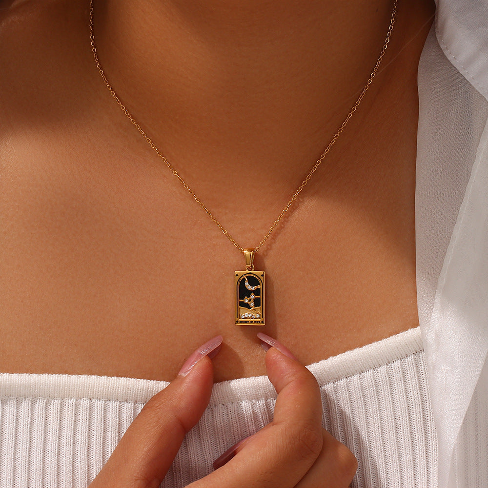 Fashion Tarot Necklace With Rhinestones Diamond Set – image 4