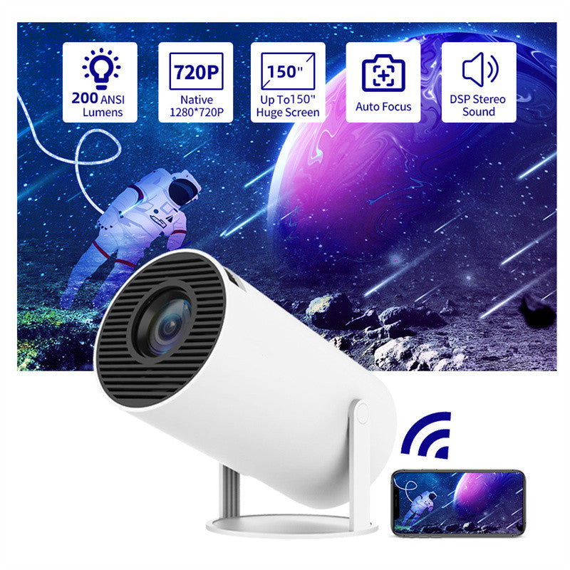 Portable Mini Projector – Autofocus, 180° Rotating Stand