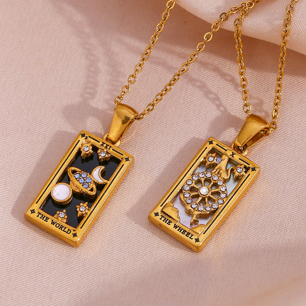 Fashion Tarot Necklace With Rhinestones Diamond Set – image 8