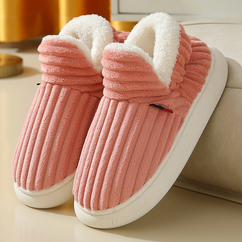 Striped Plush Home Slippers – image 12