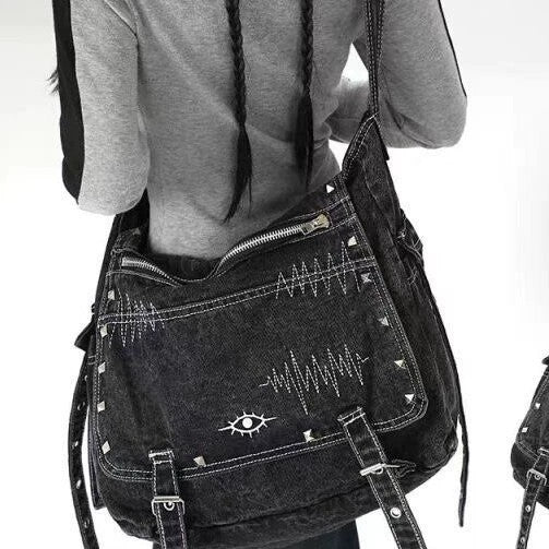 Large capacity denim bag – image 2