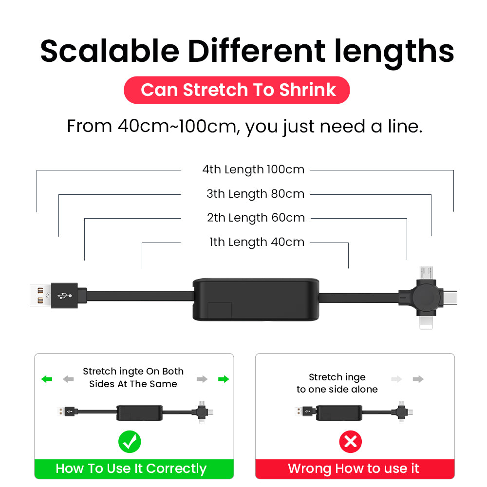 4-in-1 Retractable Charging Cable with Stand – image 9