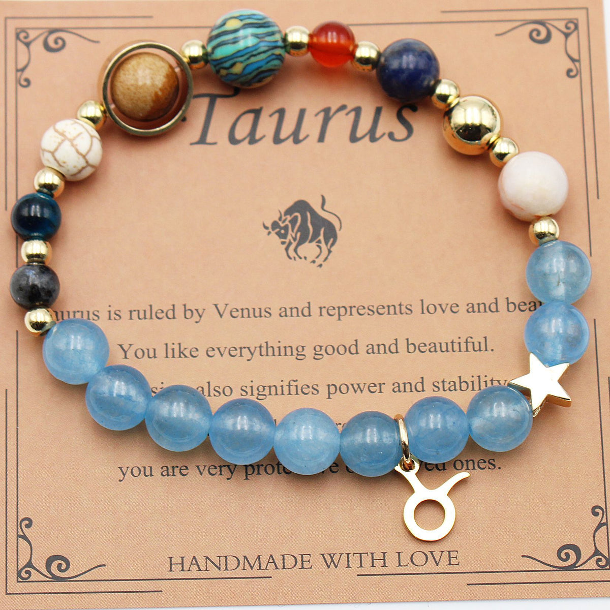 Twelve Constellations Bracelets Natural Stone Beaded – image 2