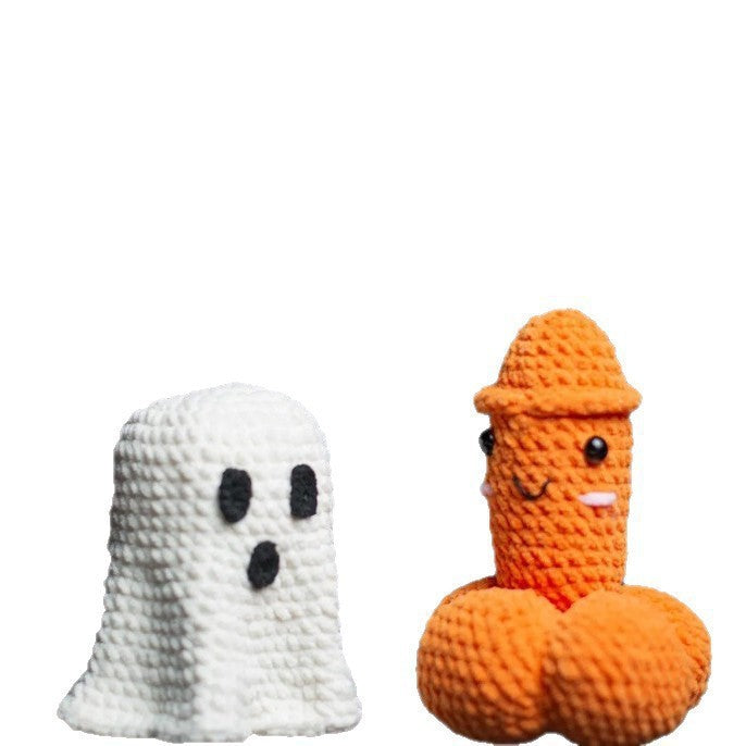 Handmade Crocheted Halloween Pumpkin Ghost Decoration – image 5