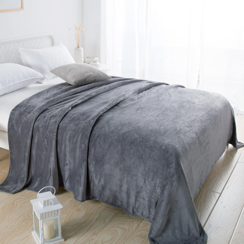 Solid Flannel Throw Blanket – Ultra Soft Lightweight Sofa & Bed Throw – image 5