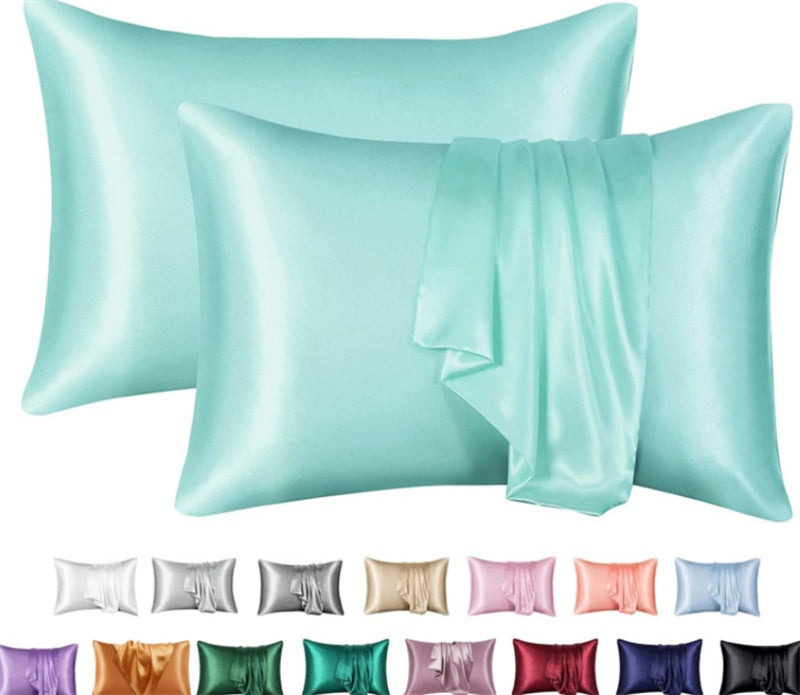 Silk-Style Solid Colour Satin Pillowcase – image 8