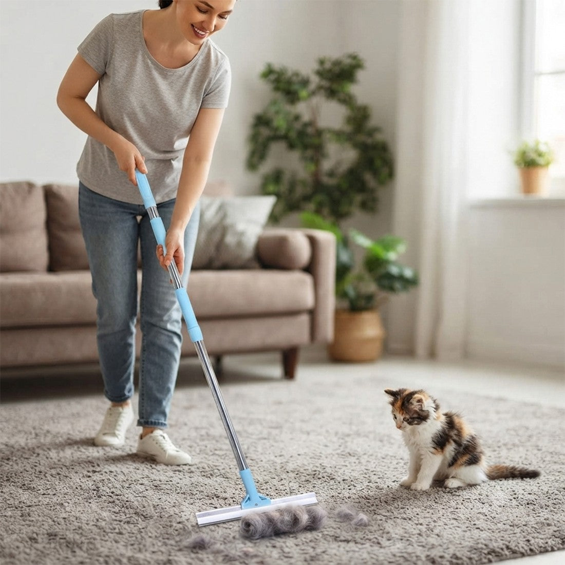 Rubber Broom Pet Hair Brush Set Carpet Cleaner Brush – image 11