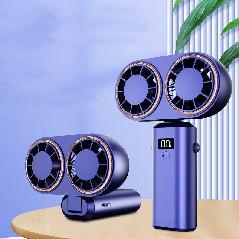 USB Rechargeable Foldable Handheld & Neck Fan – image 5