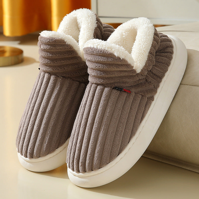 Striped Plush Home Slippers – image 15