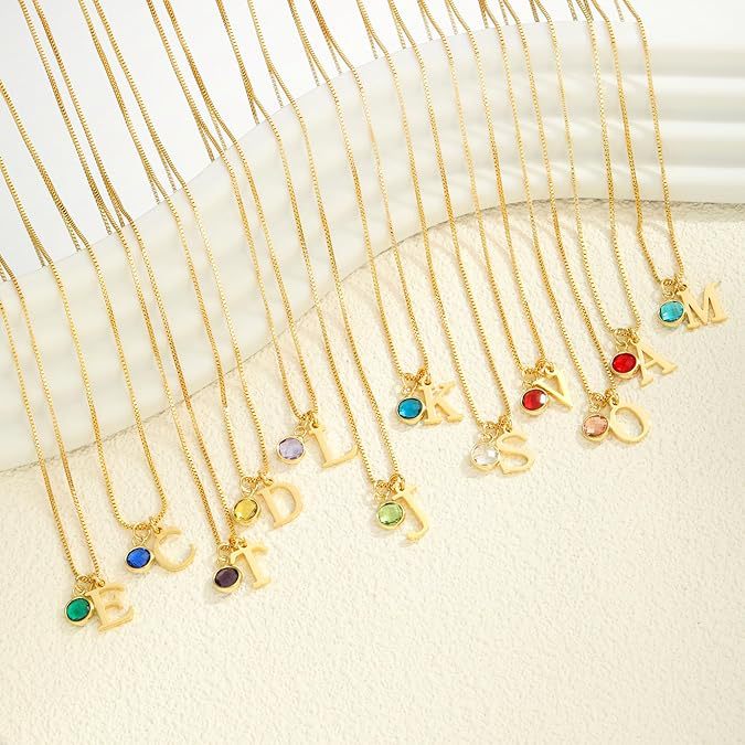 Initial birthstone necklace - image 4