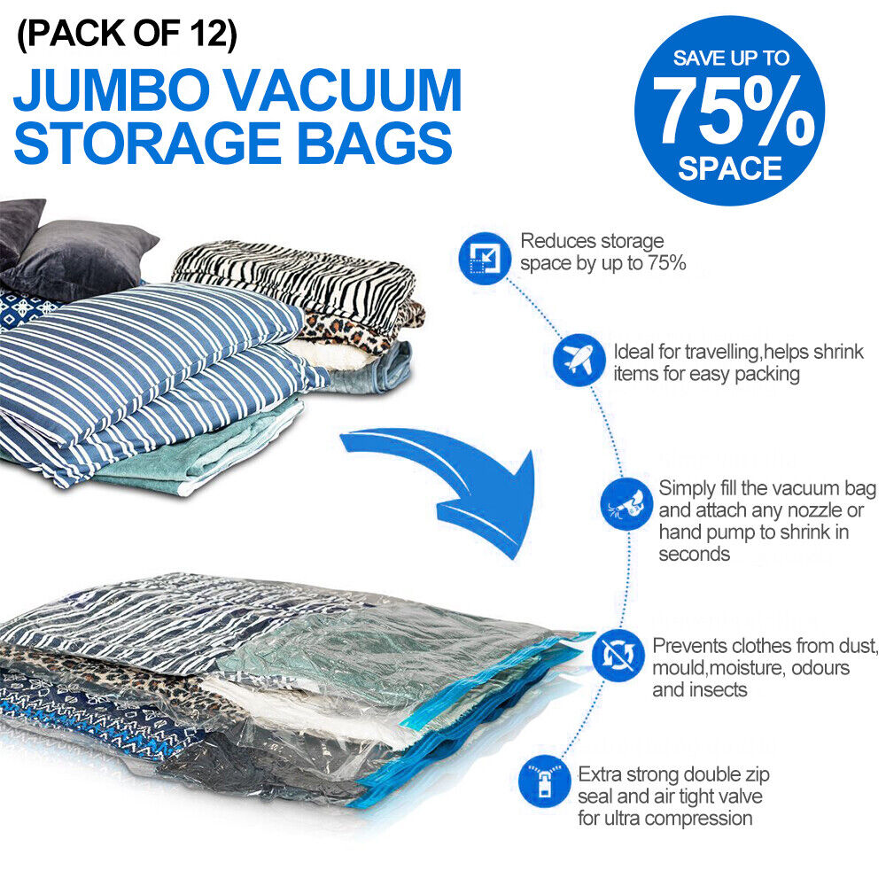 12 Strong Vacuum Storage Space Saver Bags – image 6