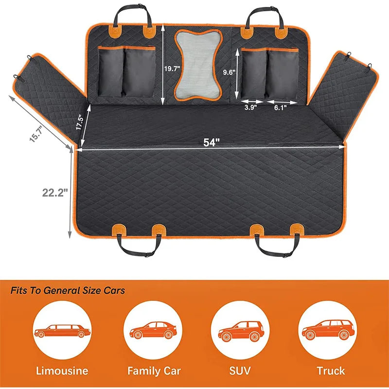 Water-Resistant Pet Back Seat Cover with Mesh Window – image 5