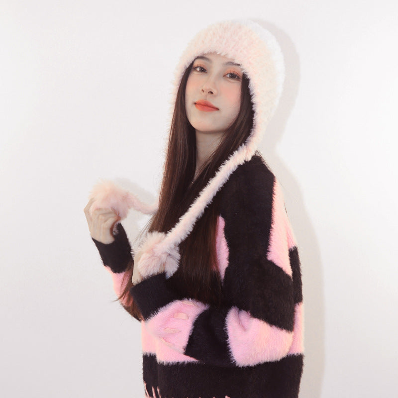 Fleece-Lined Knitted Bobble Hat – image 6