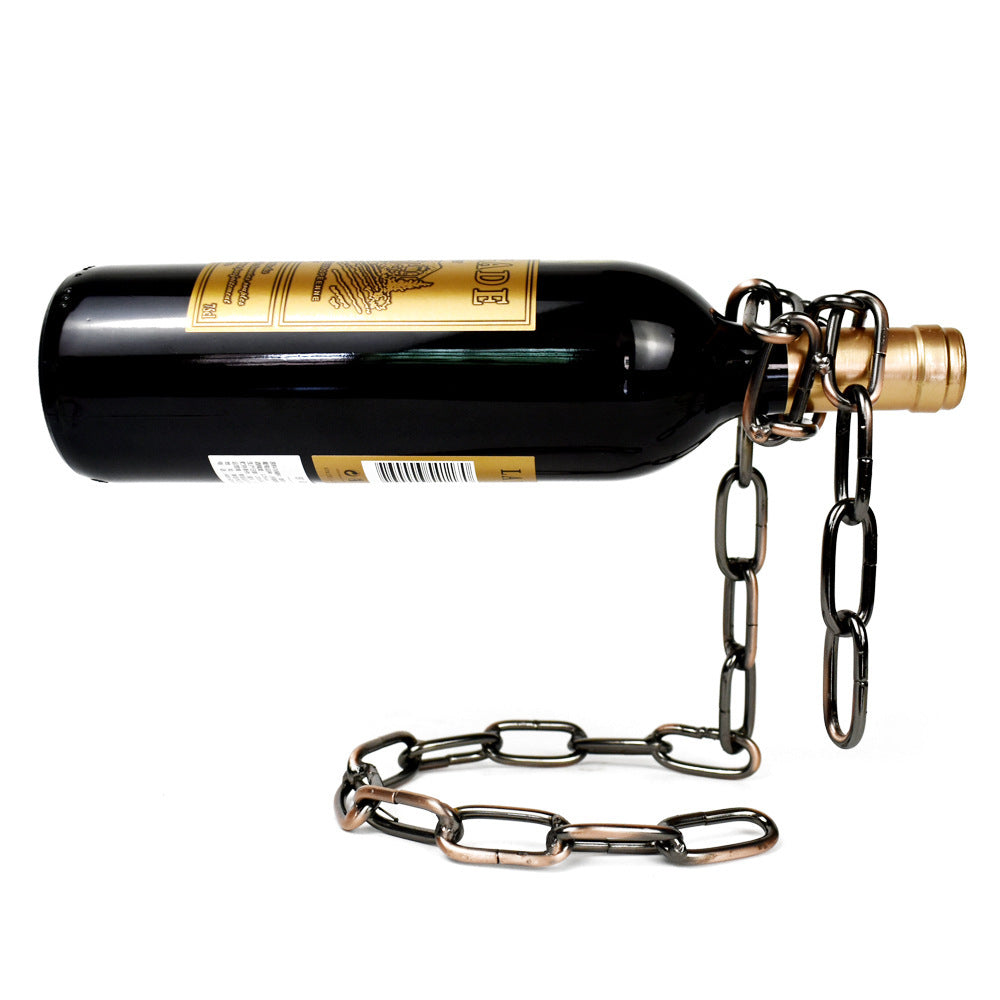 Hanging Iron Chain Wine Rack – image 2
