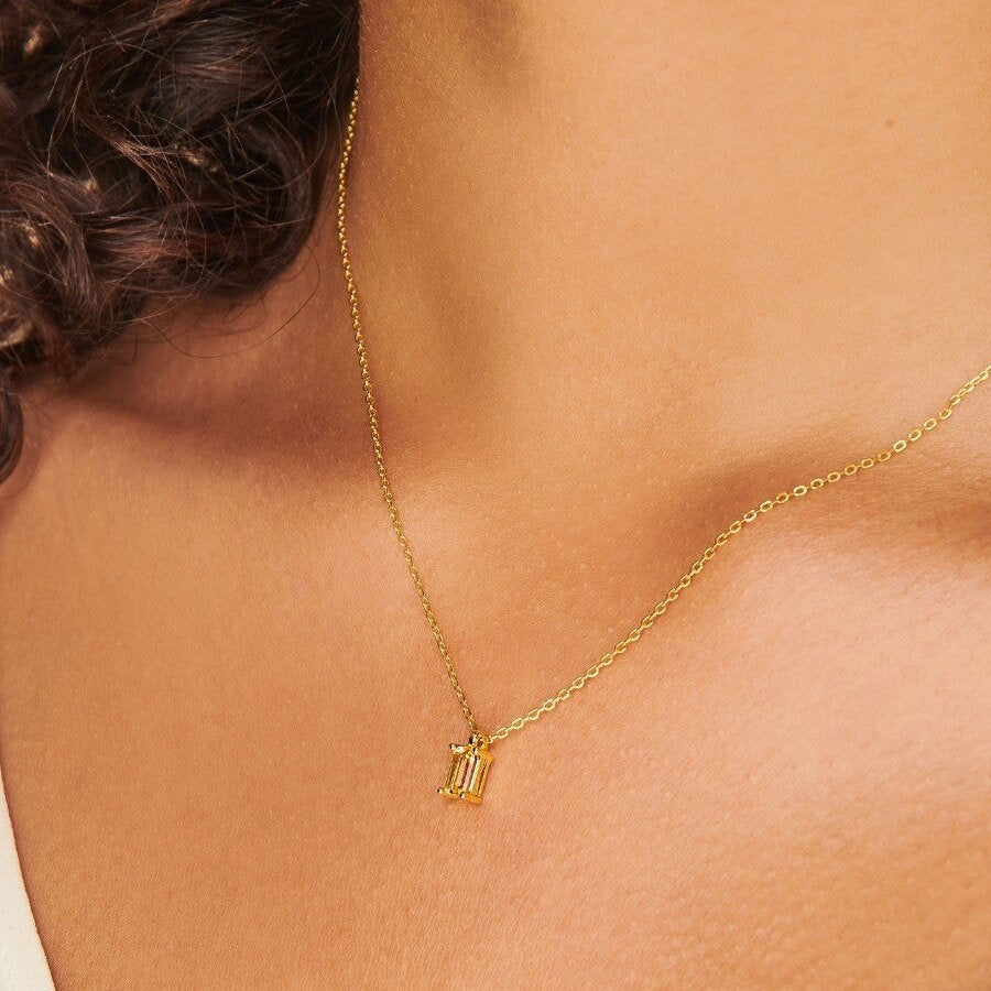 Titanium Steel Birthstone Pendant Necklace – image 12