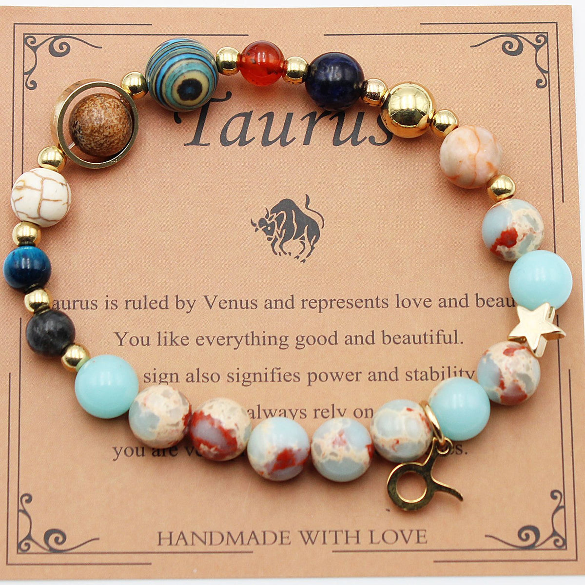 Twelve Constellations Bracelets Natural Stone Beaded – image 35
