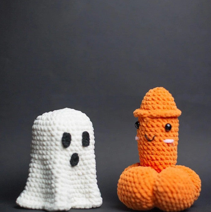 Handmade Crocheted Halloween Pumpkin Ghost Decoration – image 6