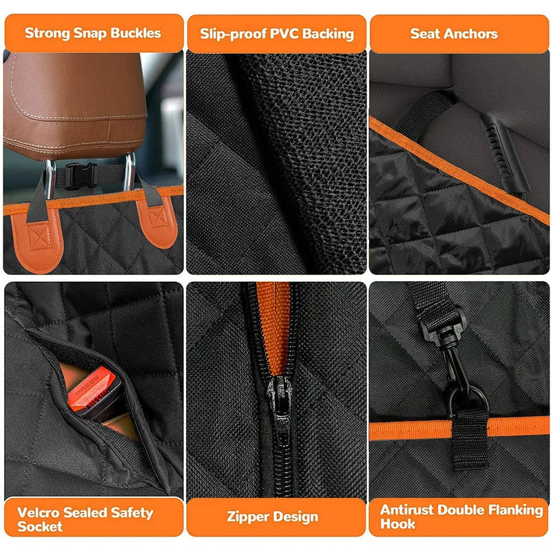 Water-Resistant Pet Back Seat Cover with Mesh Window – image 7
