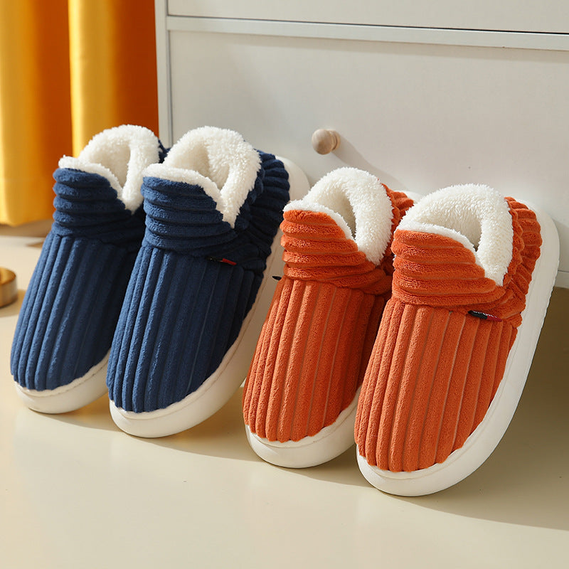 Striped Plush Home Slippers – image 5